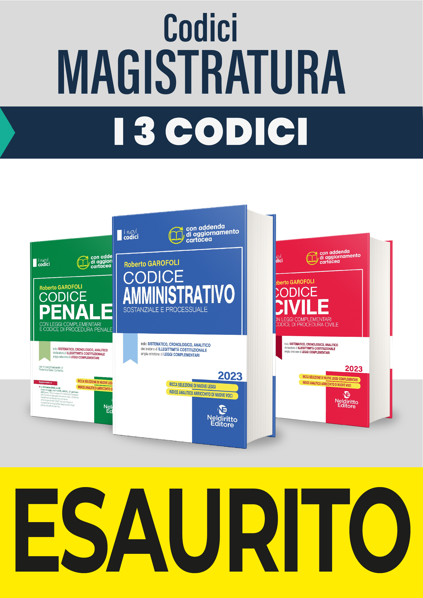 Concorso Magistratura 2023: Kit 3 Codici Codice Civile + Codice Penale + Codice Amministrativo 