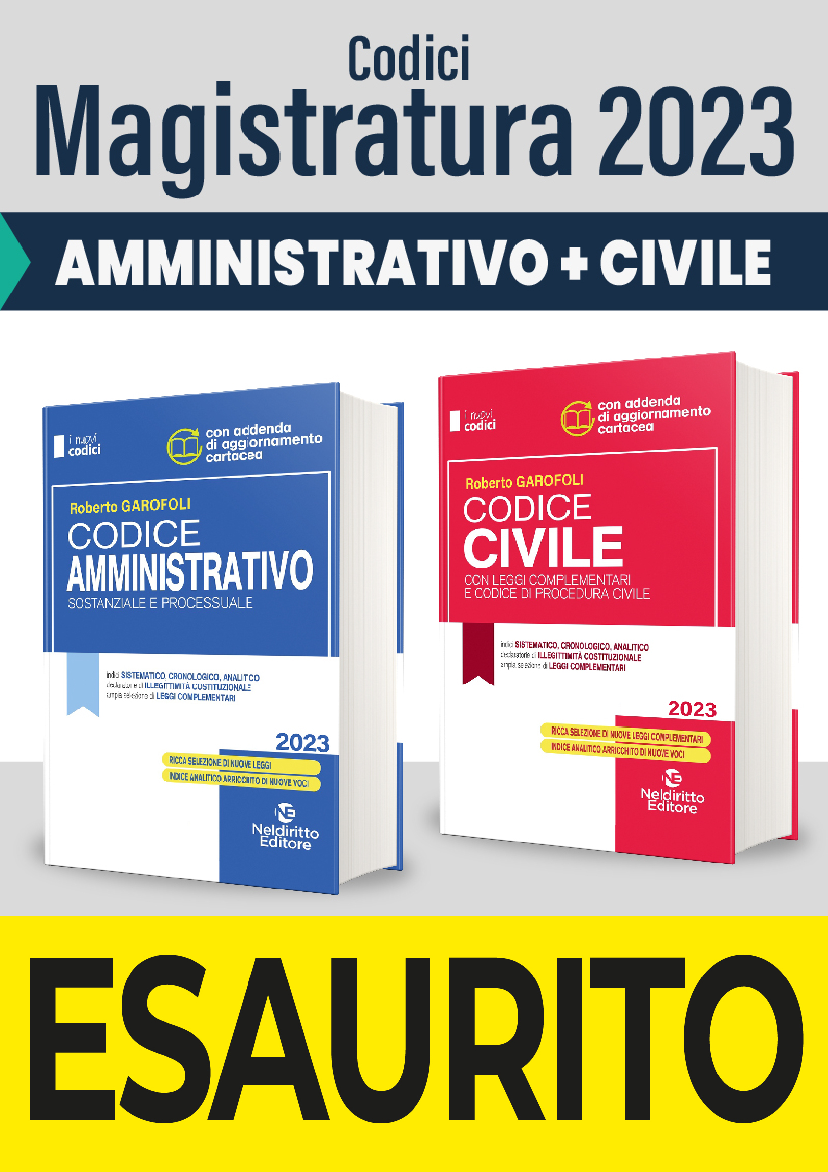 Concorso Magistratura 2023: Kit 2 Codici Codice Civile + Codice Amministrativo