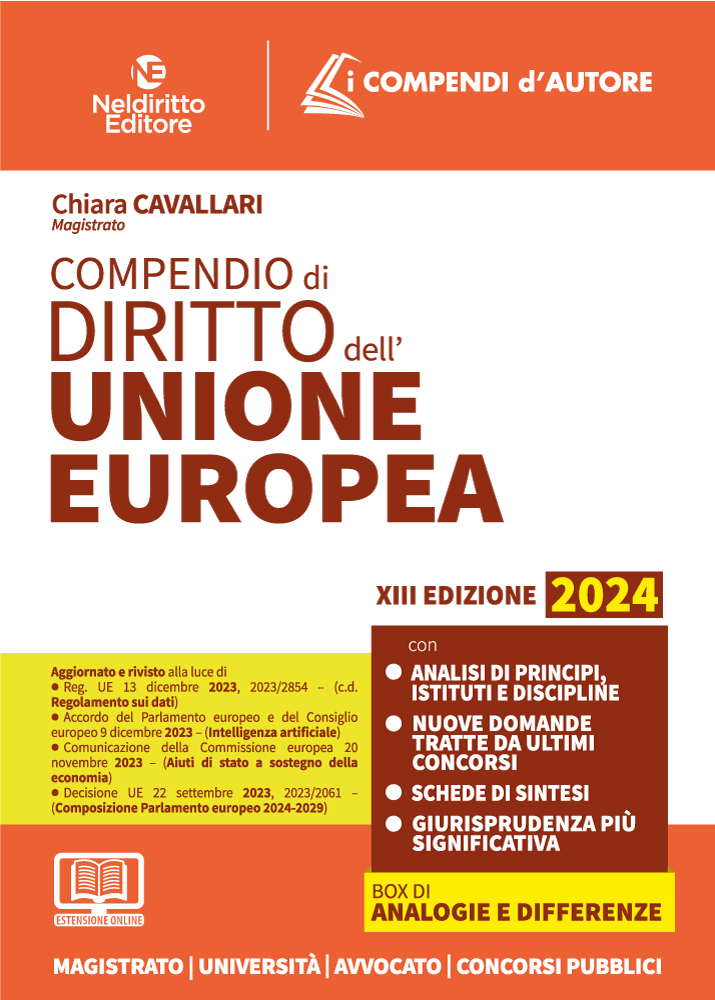 Compendio di diritto dell'Unione Europea 2024