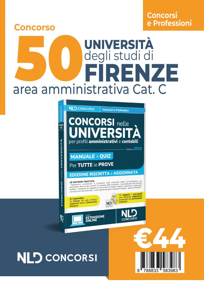 Università degli studi di Firenze. 50 posti area amministrativa Cat. C