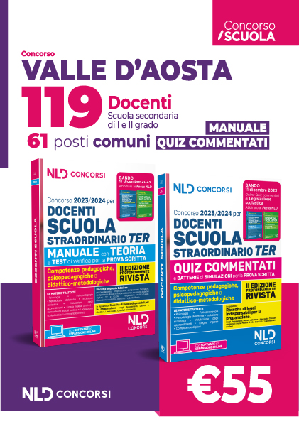 Concorso 119 Docenti Valle d'Aosta - 61 posti Comuni. Manuale + Quiz