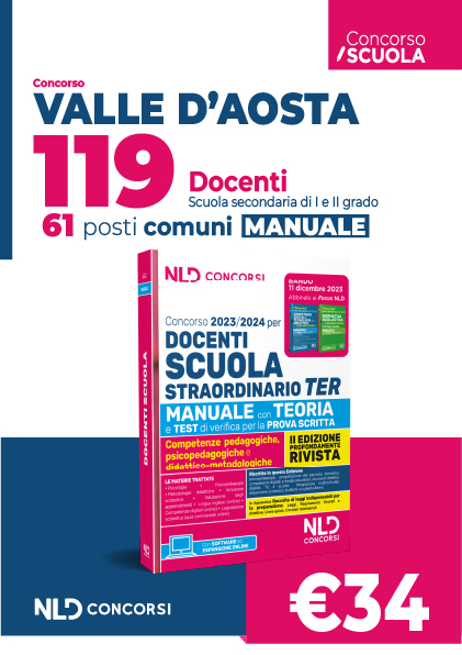Concorso 119 Docenti Valle d'Aosta - 61 posti Comuni. Manuale per tutte le prove