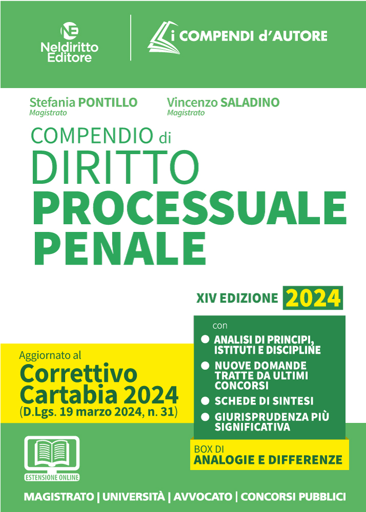 Compendio di Procedura Penale 2024. Aggiornato al Decreto correttivo alla Riforma Cartabia