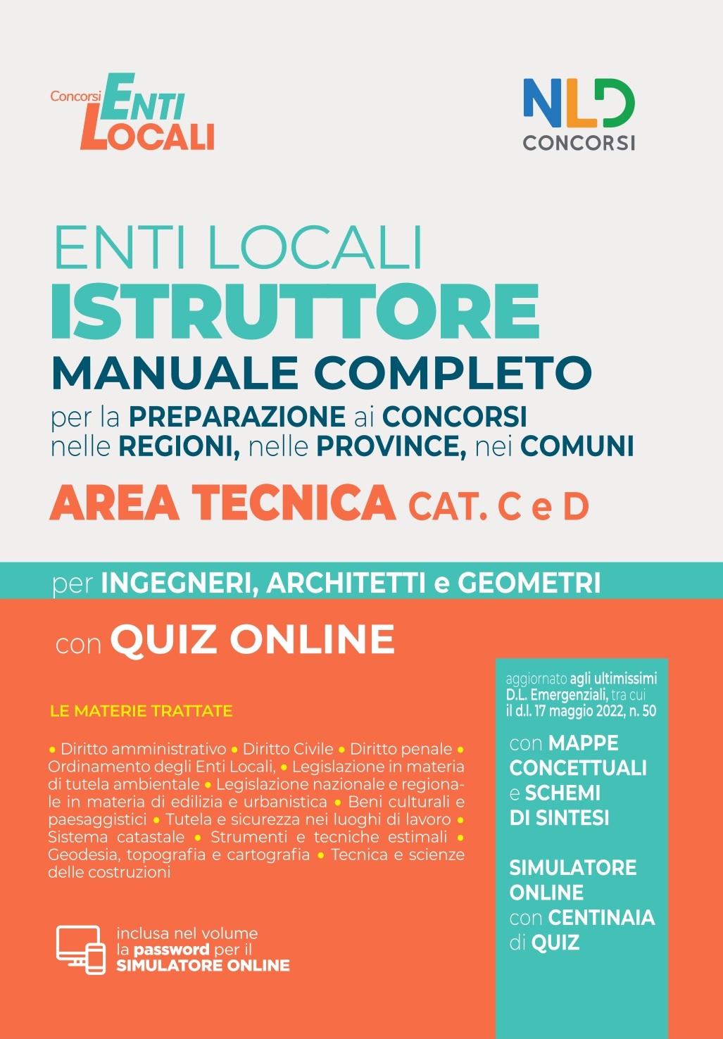 Istruttore e Istruttore Direttivo Area Tecnica Enti Locali cat. C e D - Manuale Completo + Quiz on line 2022