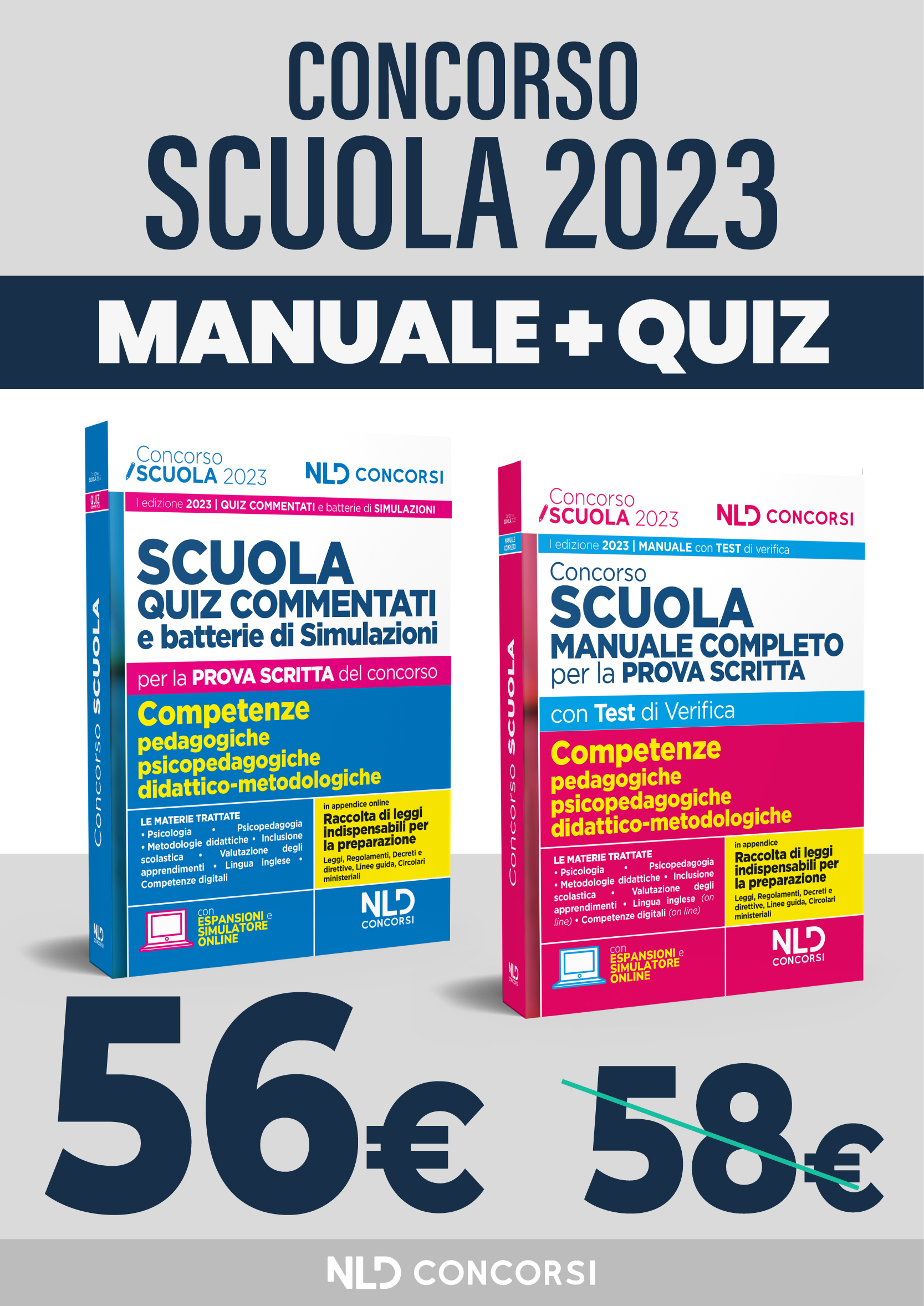 Concorso SCUOLA 2023 kit Manuale completo + Quiz commentati