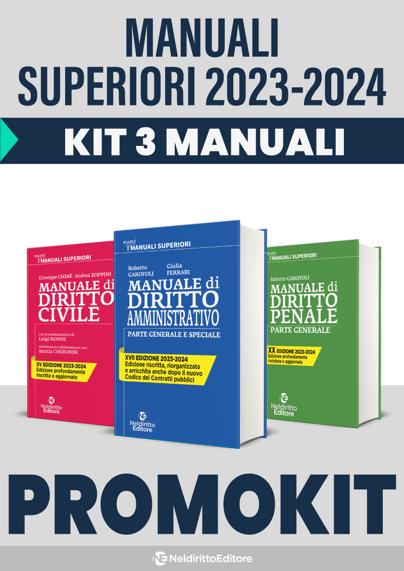 Magistratura 2023: Kit 3 Manuali Superiori di Diritto Civile -  Diritto Amministrativo - Diritto Penale Parte Generale 