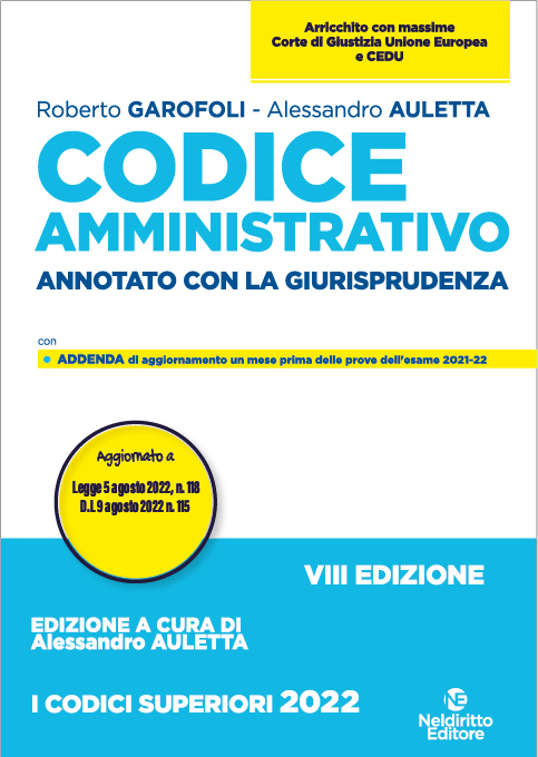 Codice Amministrativo Annotato Con La Giurisprudenza 2022