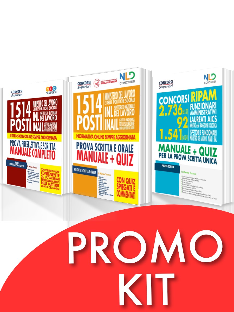 Kit 3 Manuali Completo Concorsi Ripam Per Funzionari Amministrativi 2736 Posti (Ex 2133) + 92 Ministero Della Transizione Ecologica + 1541 (Ex1514) Ispettori E Funzionari Ministero Del Lavoro Inail E INL + Manuale Concorso 1514 Posti Ministero Del Lavoro Kit 3 Manuali Completo Concorsi Ripam Per Funzionari Amministrativi 2736 Posti (Ex 2133) + 92 Ministero Della Transizione Ecologica + 1541 (Ex1514) Ispettori E Funzionari Ministero Del Lavoro Inail E INL + Manuale Concorso 1514 Posti Ministero Del Lavoro