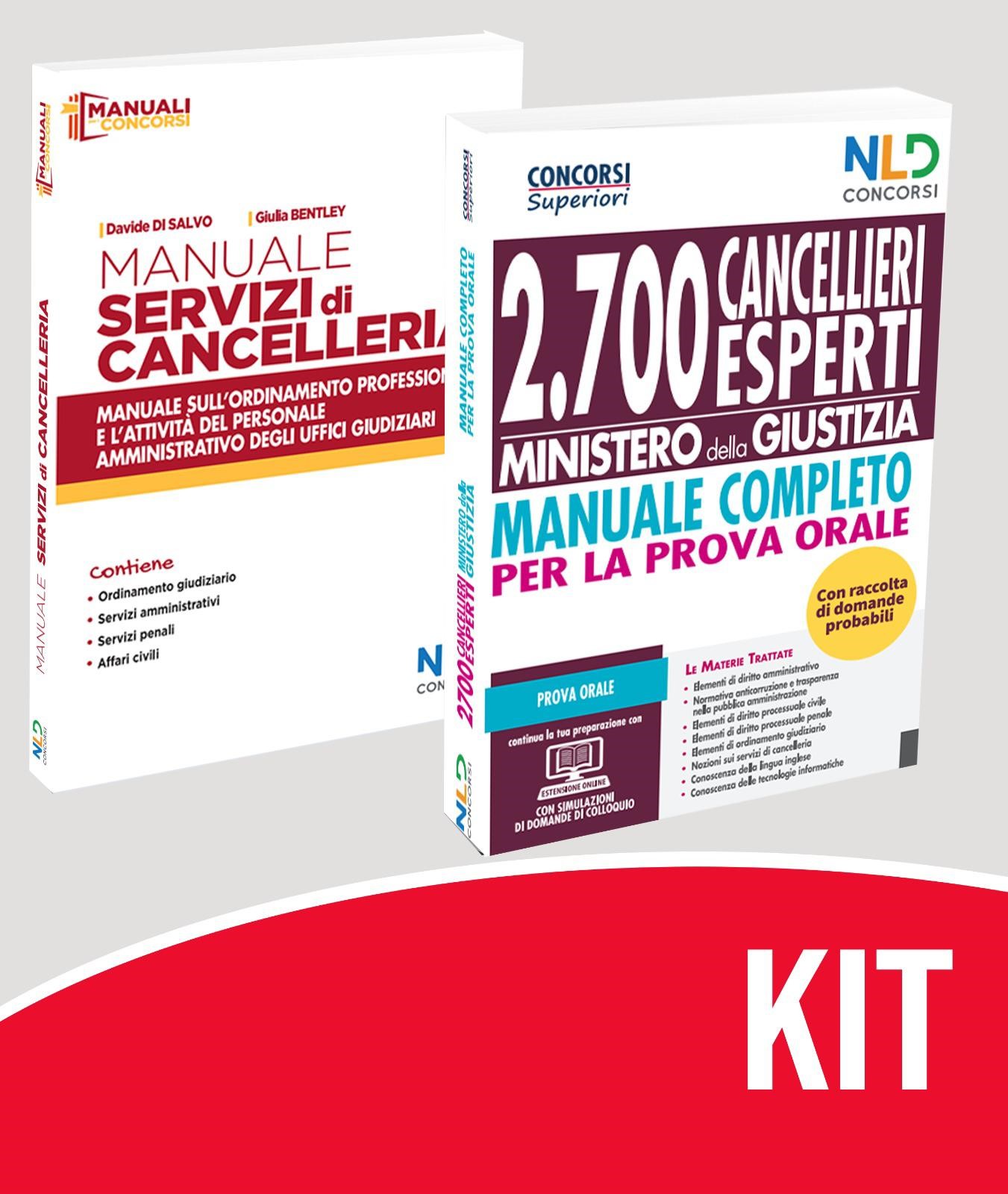 Concorso Ministero Giustizia 2021: kit Manuale Concorso 2700 Cancellieri Esperti + Manuale Servizi Cancelleria