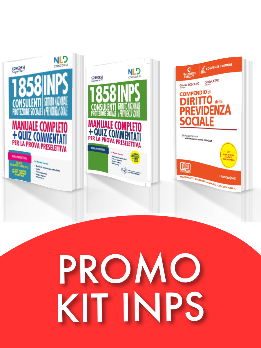 BLACK FRIDAY: 1858 Consulenti Protezione Sociale Inps 2021 Manuale Completo + Quiz Commentati per la Prova Preselettiva + Manuale Completo + Quiz per le PROVE SCRITTE + Compendio Previdenza Sociale BLACK FRIDAY: 1858 Consulenti Protezione Sociale Inps 2021 Manuale Completo + Quiz Commentati per la Prova Preselettiva + Manuale Completo + Quiz per le PROVE SCRITTE + Compendio Previdenza Sociale