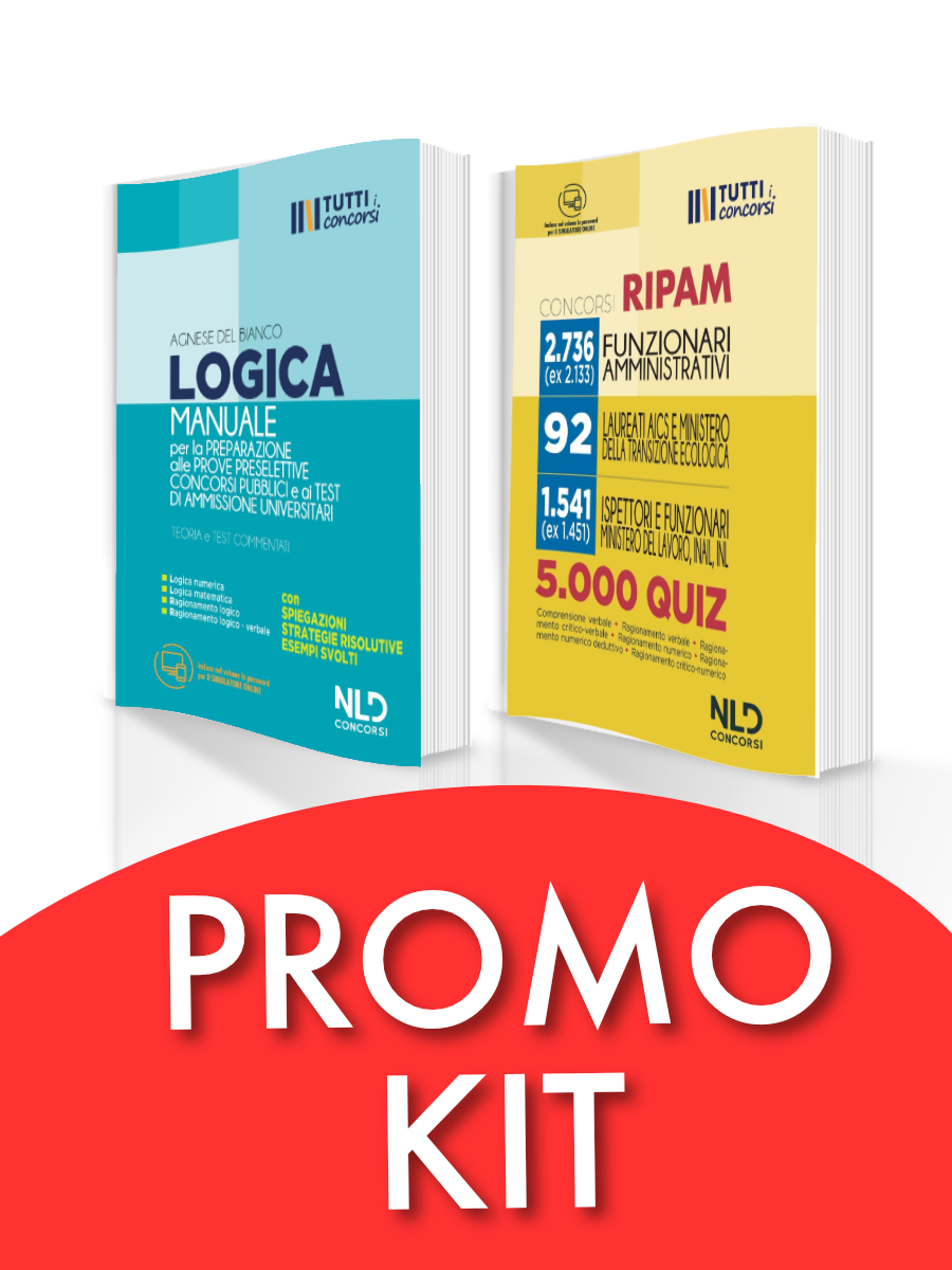 Kit Completo di Logica: Manuale di Logica per la preparazione alle prove preselettive Concorsi Pubblici e ai Test di Ammissione Universitari + 5000 Quiz Di Logica Ripam  