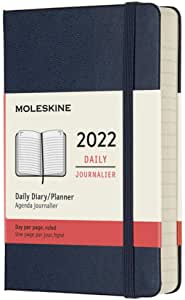 Moleskine - Agenda Giornaliera 12 Mesi 2022, con Copertina Rigida, Formato Pocket 9x14 cm, Colore Blu