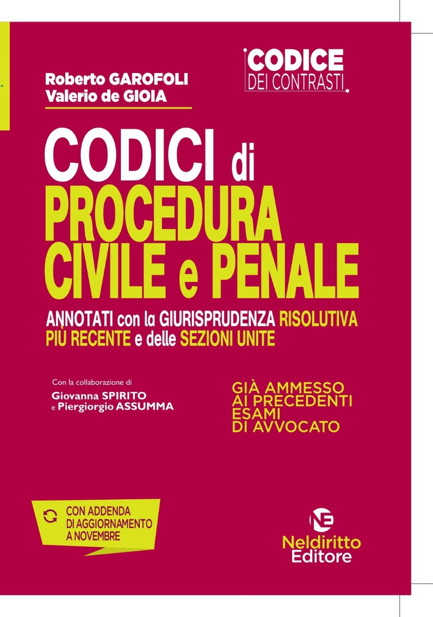 Codici Di Procedura Civile E Penale Annotati Con La Giurisprudenza Più Recente 2020