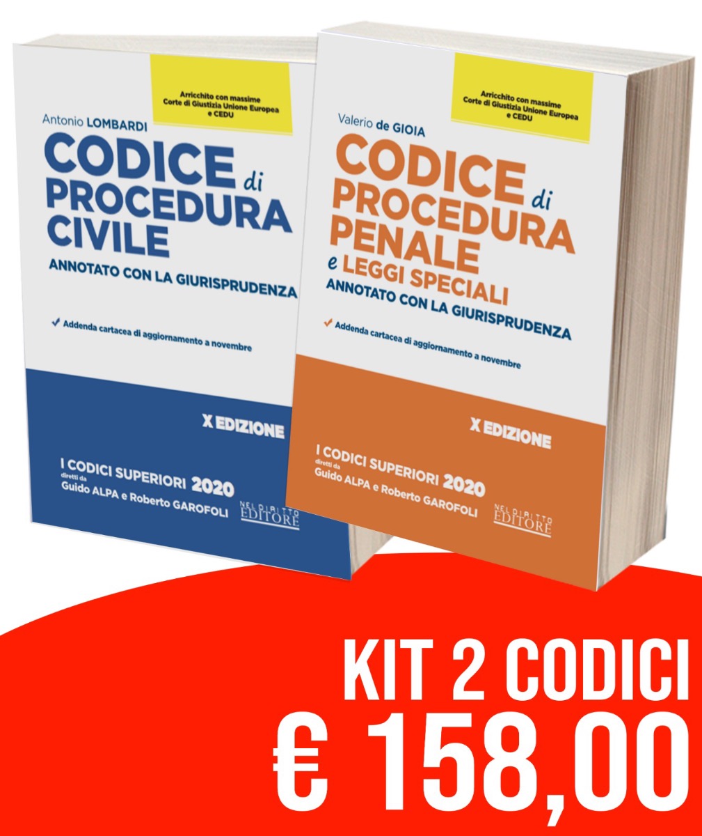 Codici Esame Avvocato 2020: Kit 2 Codice Procedura Civile + Codice Procedura Penale Annotati con la Giurisprudenza Codici Esame Avvocato 2020: Kit 2 Codice Procedura Civile + Codice Procedura Penale Annotati con la Giurisprudenza
