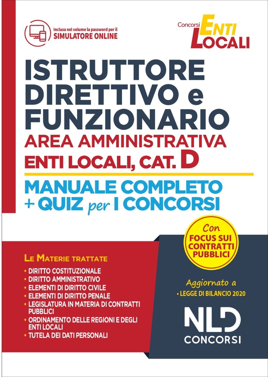 Manuale Istruttore Direttivo Funzionario Area Amministrativa Enti Locali Cat D 2020