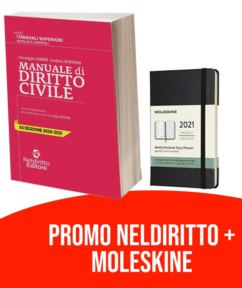Kit Manuale Superiore Di Diritto Civile 2020/2021 + Agenda Settimanale Moleskine 2021, 12 Mesi Con Spazio Per Note Pocket Copertina Rigida - Nero