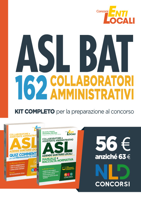 Concorso ASL Puglia: Manuale + Quiz 162 Posti di Collaboratore Amministrativo ASL Puglia
