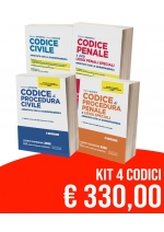 Kit Codici Esame Avvocato 2020: Codice Civile + Codice Penale + Codice Procedura Civile + Codice Procedura Penale Annotati con la Giurisprudenza
