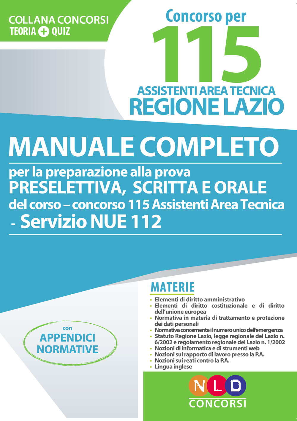 Manuale per il concorso - 115 Assistenti Area Tecnica Regione Lazio