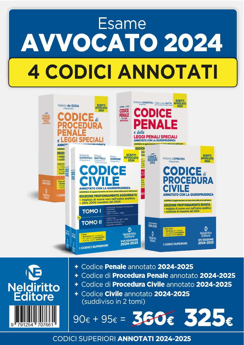 Kit 4 Codici annotati con la giurisprudenza per l'esame di avvocato